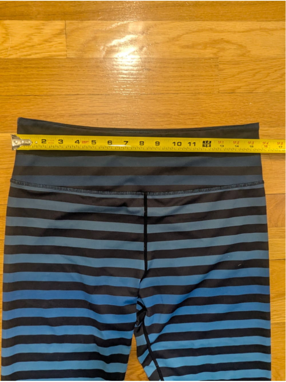 Zyia Active Blue Black Ombre Stripe Capri Leggings XL 14 16 - Picture 5 of 8